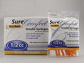 Syringe Insulin Disp 30gx5 16 Sure Comfort 0 5cc 100 Real
